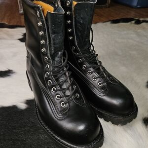 Vibram Black Leather Men's Boots